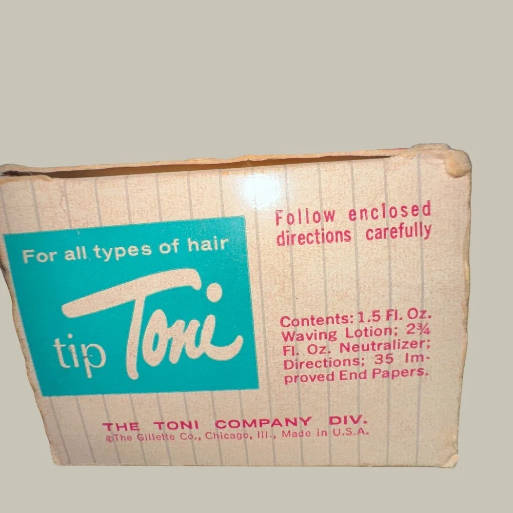 Vintage Tip Toni 20-Curler Permanent Box with Metal Perm Rollers Retro Beauty